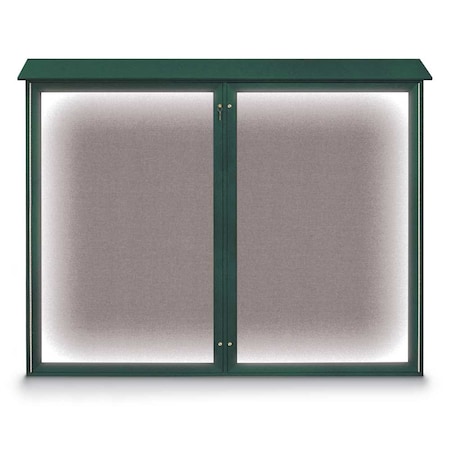 United Visual Products Triple Door Enclosed Indoor Letterboard UV1128-GOLD-HUNGRN